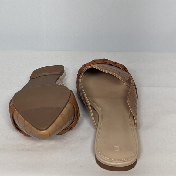 NEW Viandso Womens Braided Strap Flat Mules Closed Pointed Toe Backless Sz 9.5 - Picture 3 of 4